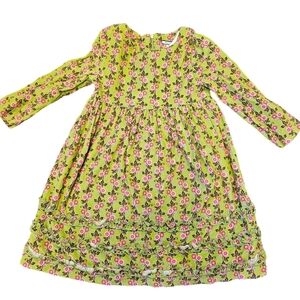 Hartstrings Girls Floral Lined Ruffle Dress